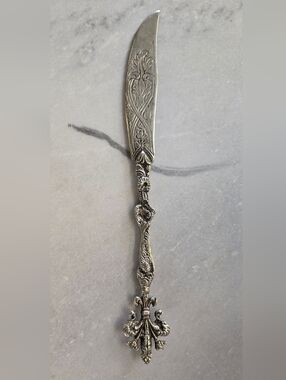 Silver Plated Ornate Letter Opener Made In Italy Knife Sword